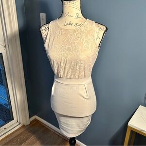 J. Tomson lace sheer bridal mini dress
